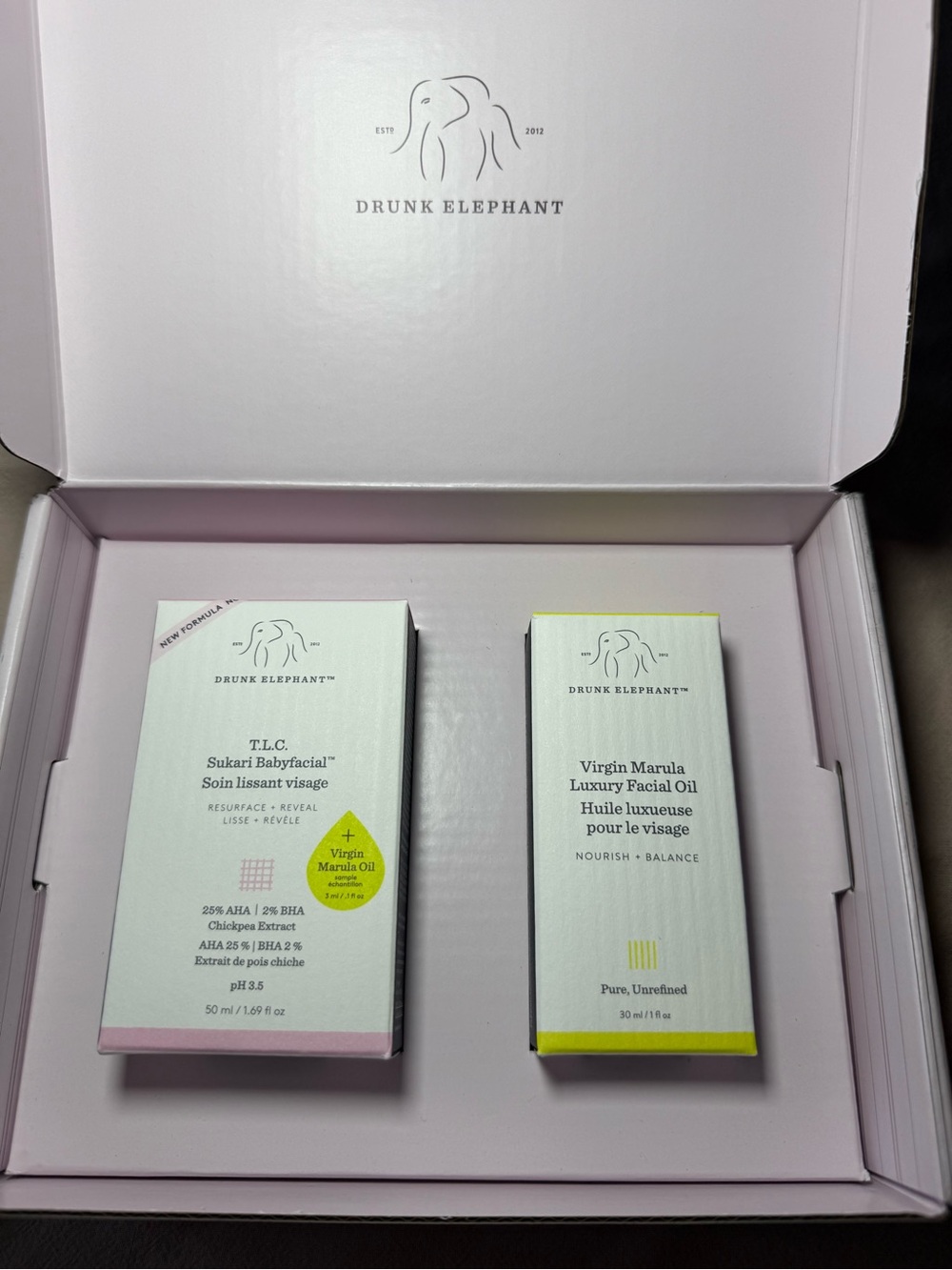 Drunk Elephant Duo - NEW TLC Babyfacial + Marula Oil